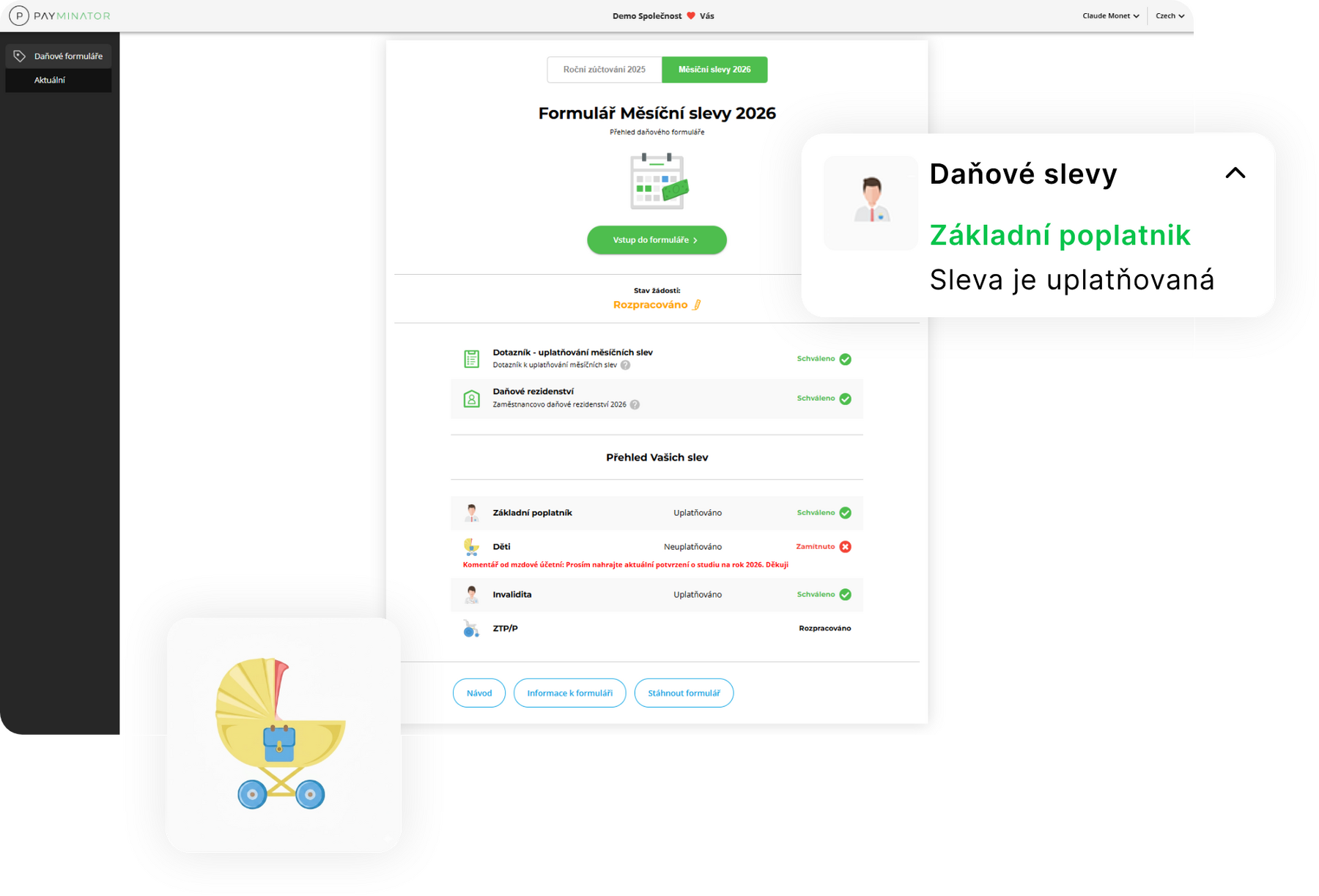 Přehled aplikace Payminator