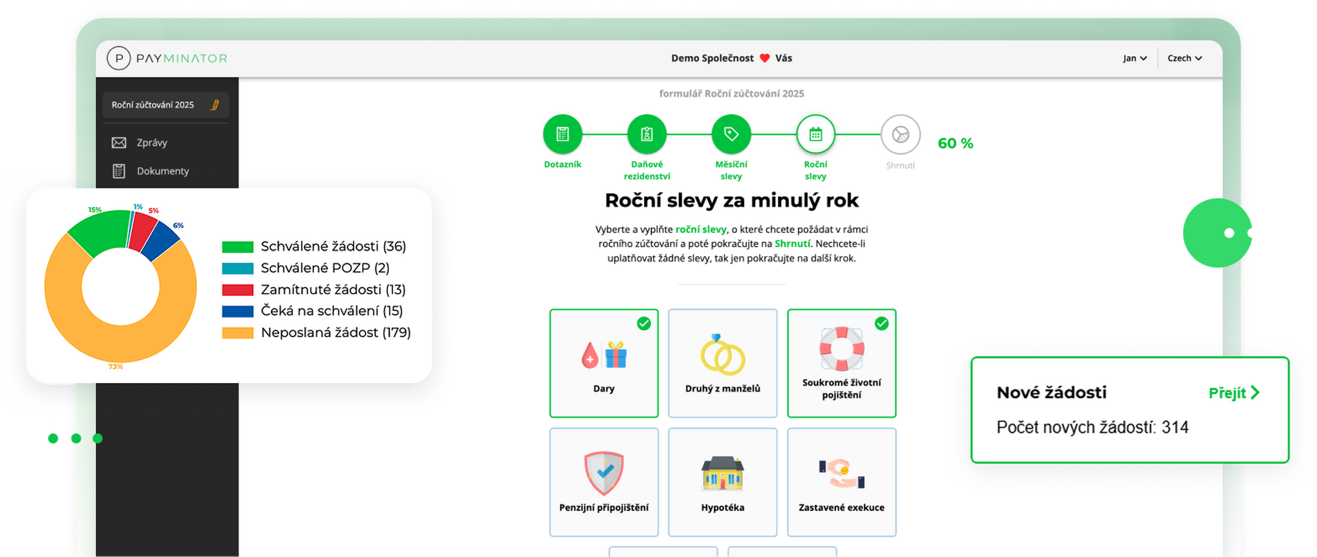 Už žádné papíry. Prohlášení|md poplatníka i Žádost o roční zúčtování|md *vyřídíte online.*