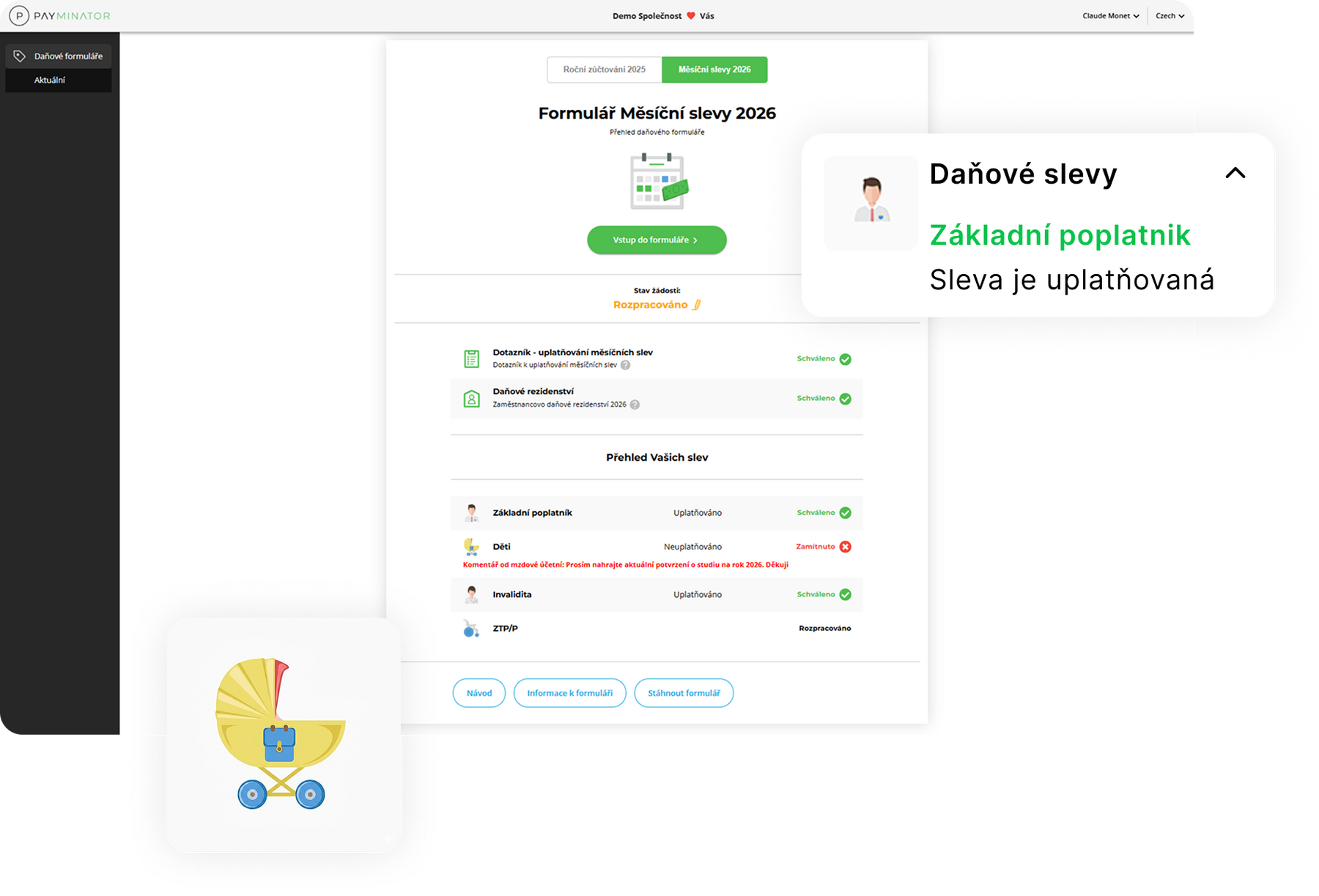 Přehled aplikace Payminator