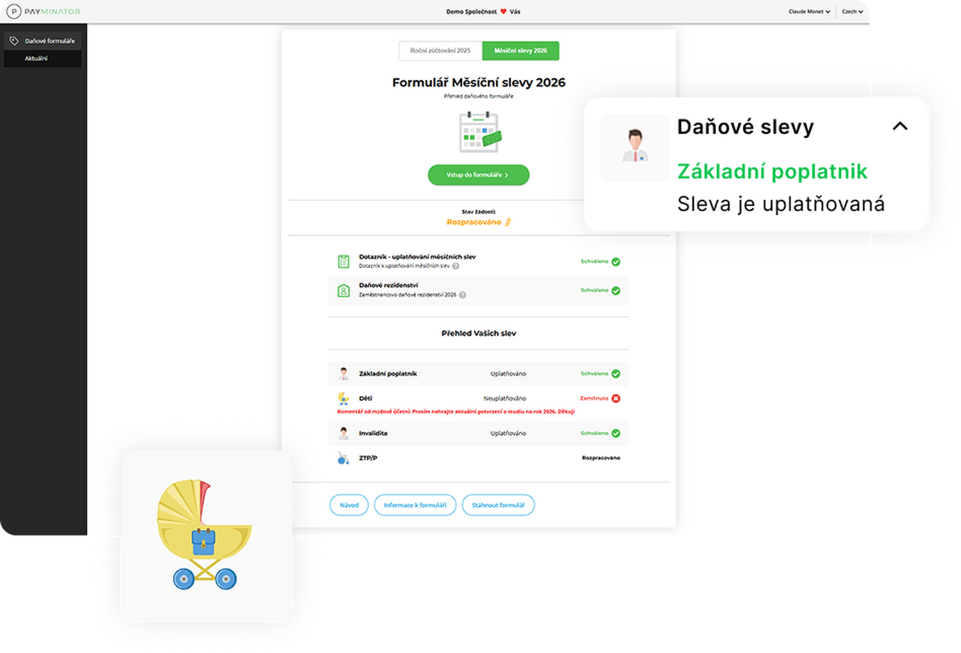 Přehled aplikace Payminator