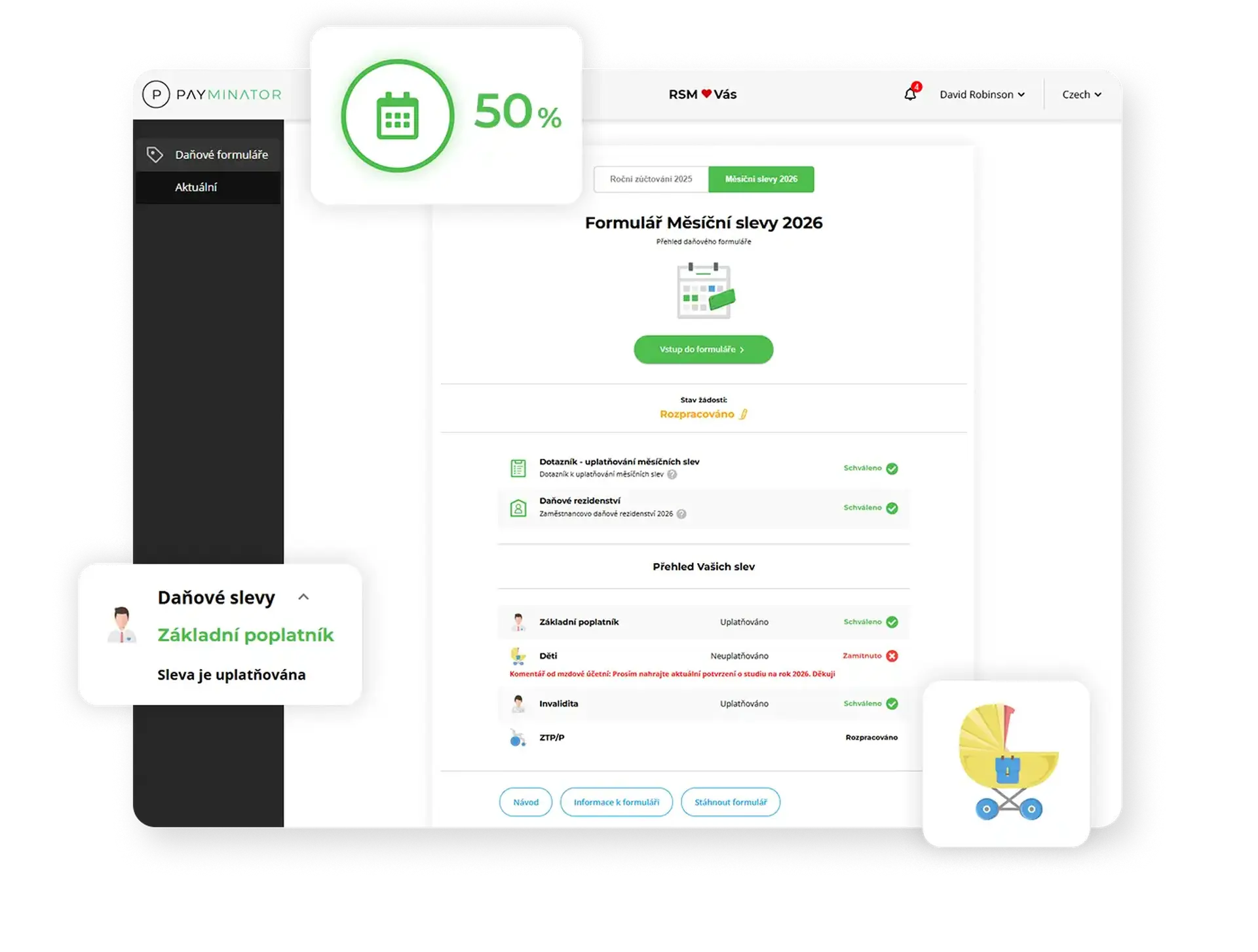 Přehled aplikace Payminator